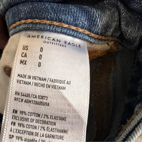 American Eagle Super Stretch High Rise Mini Distressed Skirt Size 0 - Picture 6 of 8